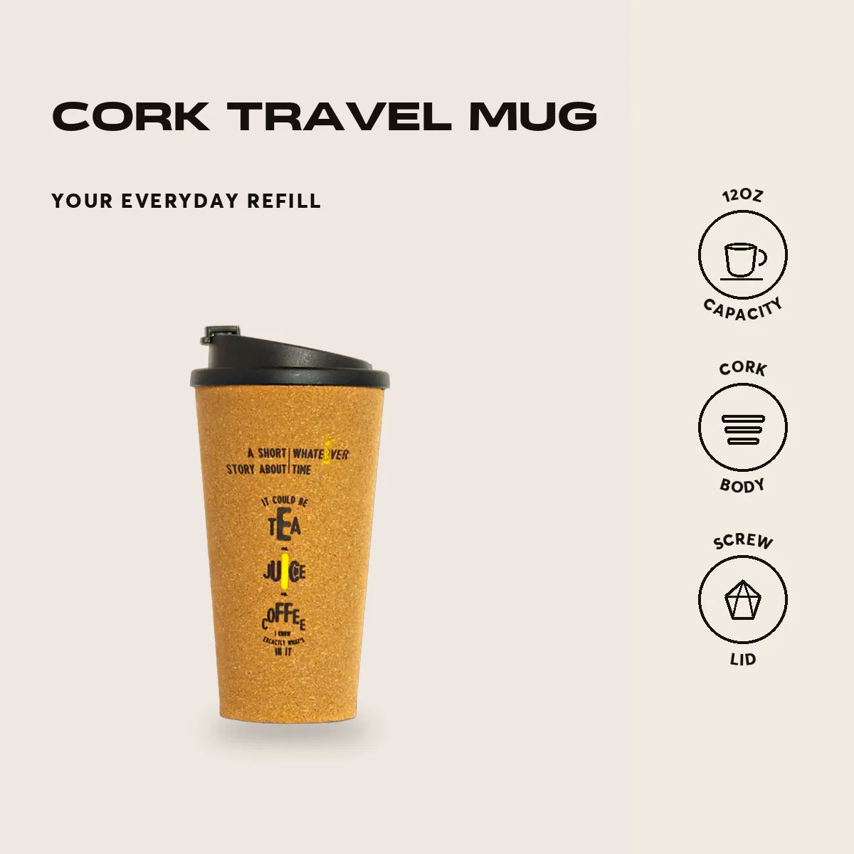 Cork travel mug