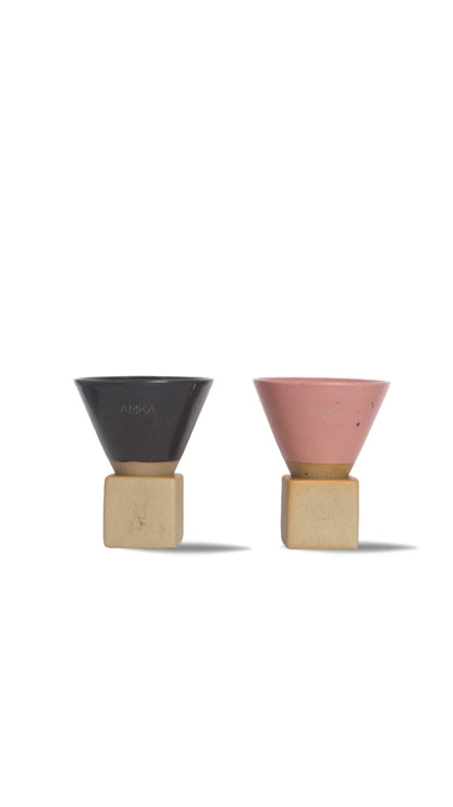 Ceramic Coffee Cups with Base Stand