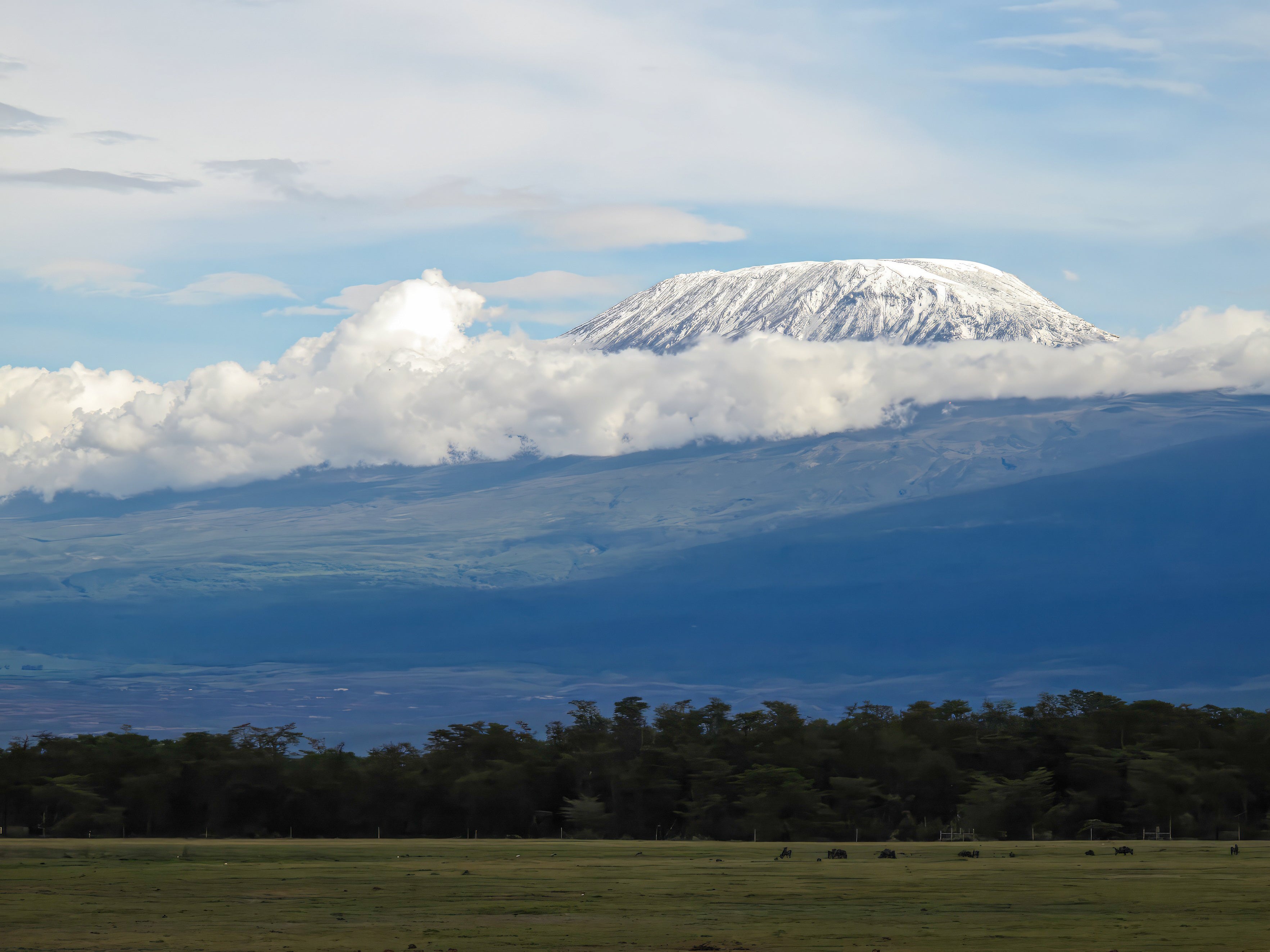 Early morning sunshine on Kilimanjaro from Amboseli, Kenya