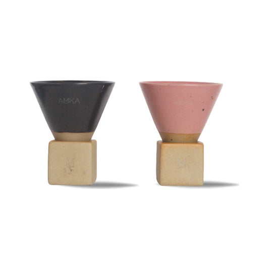 Ceramic Coffee Cups with Base Stand